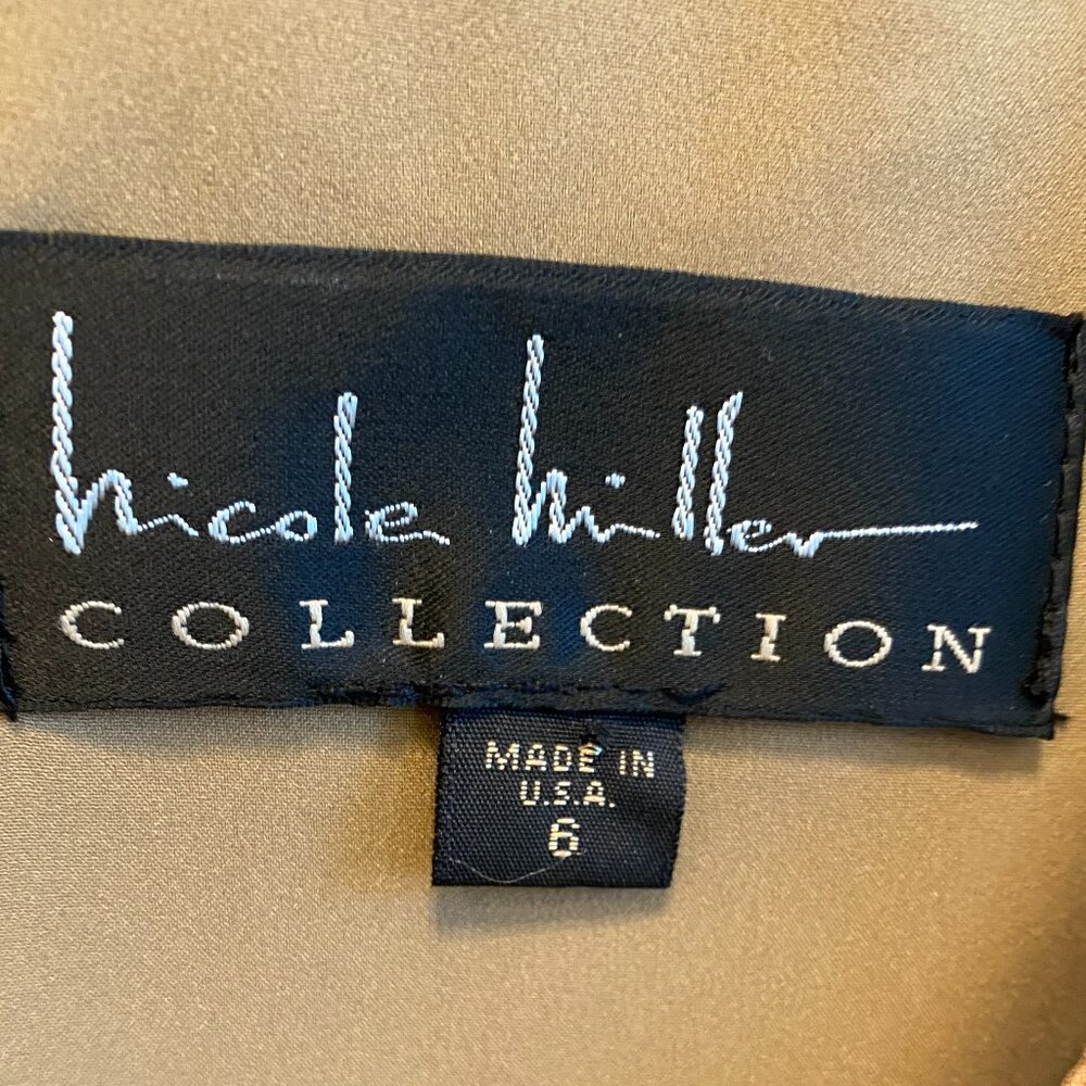 Nicole Miller Collection low neck half sleeve bronze cocktail dress Size 6 - Picture 2 of 10